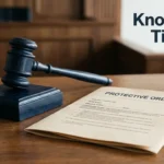 Legal document and gavel on a desk illustrating a guide on how long can a restraining order last in the United States